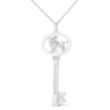 Haus Of Brilliance .925 Sterling Silver Diamond Accent Zodiac Key 18" Pendant Necklace In Metallic