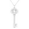 Haus Of Brilliance .925 Sterling Silver Diamond Accent Zodiac Key 18" Pendant Necklace In Multi