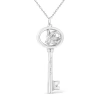 Haus Of Brilliance .925 Sterling Silver Diamond Accent Zodiac Key 18" Pendant Necklace In Metallic