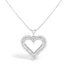 Haus Of Brilliance .925 Sterling Silver 1.00 Cttw Lab-grown Diamond Open Heart Pendant Necklace In Metallic