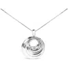 Haus Of Brilliance .925 Sterling Silver Endless Wave Swirl Statement Medallion Pendant Necklace In Metallic