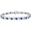 Haus Of Brilliance .925 Sterling Silver Lab-grown Birthstone And 1/6 Cttw Diamond Tennis Bracelet In Brown