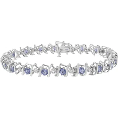 Haus Of Brilliance .925 Sterling Silver Lab-grown Birthstone And 1/6 Cttw Diamond Tennis Bracelet In Multi