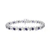 Haus Of Brilliance .925 Sterling Silver Lab-grown Birthstone And 1/6 Cttw Round Diamond Tennis Bracelet