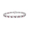 Haus Of Brilliance .925 Sterling Silver Lab-grown Birthstone And 1/6 Cttw Round Diamond Tennis Bracelet In White