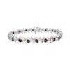 Haus Of Brilliance .925 Sterling Silver Lab-grown Birthstone And 1/6 Cttw Round Diamond Tennis Bracelet In Multi