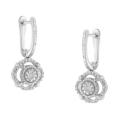 Haus Of Brilliance .925 Sterling Silver Miracle-set Diamond Accent Drop And Dangle Earrings In White