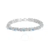 Haus Of Brilliance .925 Sterling Silver Oval Blue Topaz Diamond Butterfly Link Bracelet
