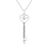 Haus Of Brilliance .925 Sterling Silver Pave And Bezel-set Diamond Accent Key 18" Heart And Lock Pendant Necklace In White