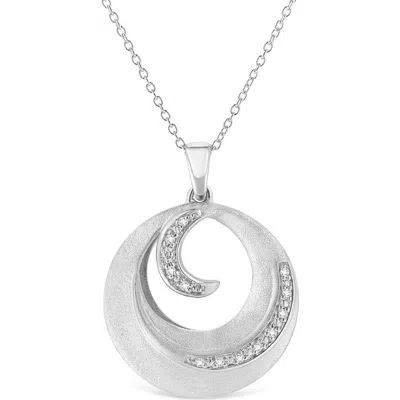 Haus Of Brilliance .925 Sterling Silver Pave-set Diamond Accent Fashion Circle Pendant Necklace In Metallic