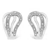 Haus Of Brilliance .925 Sterling Silver Pave-set Diamond Accent Horseshoe Hoop Earring In White