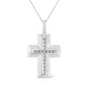 Haus Of Brilliance .925 Sterling Silver Prong-set Diamond Accent Bold Cross Pendant Necklace In White