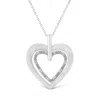 Haus Of Brilliance .925 Sterling Silver Prong-set Diamond Accent Double Heart 18" Pendant Necklace ( In White