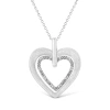 Haus Of Brilliance .925 Sterling Silver Prong-set Diamond Accent Double Heart Pendant Necklace In Multi