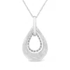 Haus Of Brilliance .925 Sterling Silver Prong-set Diamond Accent Fashion Double Drop Design 18" Pendant Necklace In White