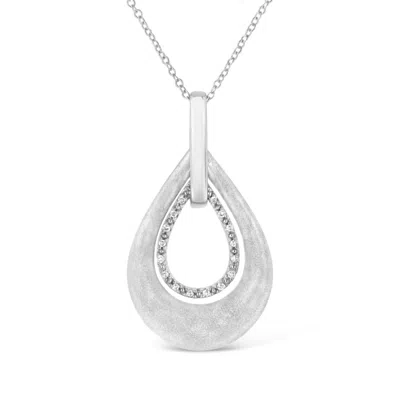 Haus Of Brilliance .925 Sterling Silver Prong-set Diamond Accent Fashion Double Drop Design 18" Pendant Necklace In White