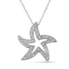 Haus Of Brilliance .925 Sterling Silver Prong-set Diamond Accent Starfish 18" Pendant Necklace In White