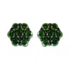 Haus Of Brilliance .925 Sterling Silver Prong Set Round-cut Treated Colored Diamond Floral Cluster Stud Earring In Multi