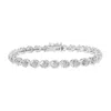 Haus Of Brilliance .925 Sterling Silver Round-cut Diamond Accent Floral Cluster And "x" Link Bracelet In White