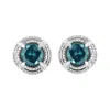 Haus Of Brilliance .925 Sterling Silver Treated Colored Diamond Modern 4-prong Solitaire Milgrain Stud Earrings In Multi