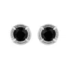 Haus Of Brilliance .925 Sterling Silver Treated Colored Diamond Modern 4-prong Solitaire Milgrain Stud Earrings In Multi