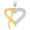 Haus Of Brilliance .925 Sterling Silver Two Toned 1/4 Cttw Round Cut Diamond Pendant Necklace In Multi