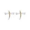 Haus Of Brilliance .925 Sterling Silver Yellow Diamond Accent Dragonfly Stud Earrings In White
