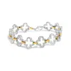 Haus Of Brilliance .925 Two-tone Sterling Silver 1/10 Cttw Natural Round Diamond Fashion Tennis Bracelet In Multi