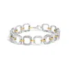 Haus Of Brilliance .925 Two-tone Sterling Silver Diamond Accent Open Box Link Bracelet In Multi