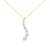 Haus Of Brilliance Ags Certified 14k Yellow Gold 2.0 Cttw Baguette And Brilliant Round-cut Diamond Journey 18" Pendant In Yellow