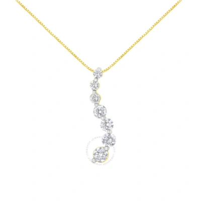 Haus Of Brilliance Ags Certified 14k Yellow Gold 2.0 Cttw Baguette And Brilliant Round-cut Diamond Journey 18" Pendant