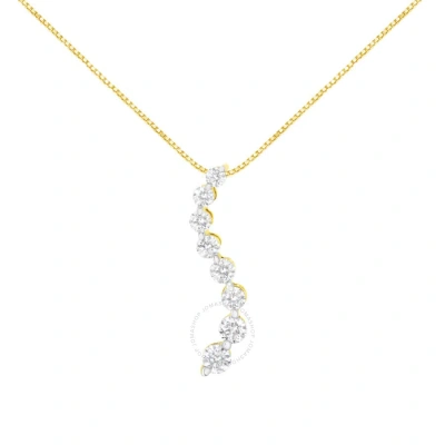 Haus Of Brilliance Ags Certified 14k Yellow Gold 3.0 Cttw Baguette And Brilliant Round-cut Diamond Journey 18" Pendant
