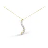 Haus Of Brilliance Ags Certified 14k Yellow Gold 3.0 Cttw Baguette And Brilliant Round-cut Diamond Journey 18" Pendant In Yellow