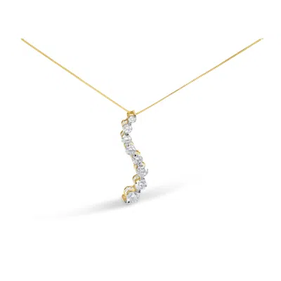 Haus Of Brilliance Ags Certified 14k Yellow Gold 3.0 Cttw Baguette And Brilliant Round-cut Diamond Journey 18" Pendant