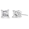 Haus Of Brilliance Ags Certified 18k White Gold 1.0 Cttw 4-prong Set Princess-cut Solitaire Diamond Screw Back Stud Ear In White