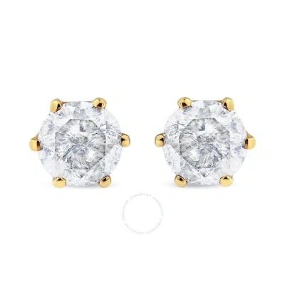 Haus Of Brilliance Ags Certified 2.00 Cttw Round Brilliant-cut Diamond 14k Yellow Gold 6-prong-set Solitaire Stud Earri