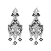 Haus Of Brilliance Black Rhodium And .925 Sterling Silver 3/4 Cttw Diamond Chandelier Earrings In Multi