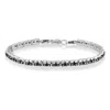 Haus Of Brilliance Black Rhodium Over .925 Sterling Silver 1.0 Cttw Rose Cut Diamond Double-link 7" Tennis Bracelet In White