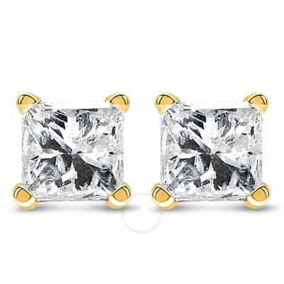 HAUS OF BRILLIANCE HAUS OF BRILLIANCE CERTIFIED 14K YELLOW GOLD 1/2 CTTW PRINCESS-CUT SOLITAIRE DIAMOND PUSH BACK STUD 