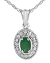 Haus Of Brilliance Colorful Gemstones 14k 0.35 Ct. Tw. Diamond & Emerald  Pendant Necklace In Green