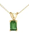 Haus Of Brilliance Colorful Gemstones 14k 0.40 Ct. Tw. Emerald Pendant  Necklace In Green