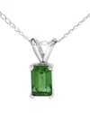 Haus Of Brilliance Colorful Gemstones 14k 0.40 Ct. Tw. Emerald Pendant  Necklace In Green
