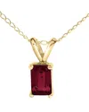 Haus Of Brilliance Colorful Gemstones 14k 0.40 Ct. Tw. Ruby Pendant Necklace In Red