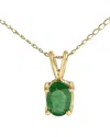 Haus Of Brilliance Colorful Gemstones 14k 0.45 Ct. Tw. Emerald Pendant  Necklace In Gold