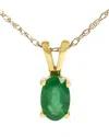 Haus Of Brilliance Colorful Gemstones 14k 0.52 Ct. Tw. Emerald Pendant  Necklace In Green