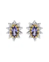 Haus Of Brilliance Colorful Gemstones 14k 0.85 Ct. Tw. Diamond & Tanzanite  Stud Earrings