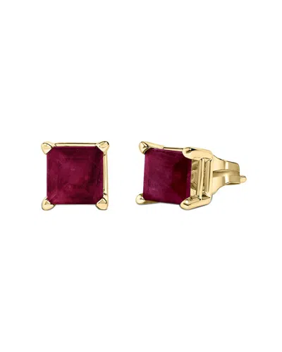 Haus Of Brilliance Colorful Gemstones 14k 1.20 Ct. Tw. Ruby Stud Earrings In Pink