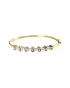 Haus Of Brilliance Colorful Gemstones 14k 2.75 Ct. Tw. Diamond & Lab-grown  Tanzanite Bangle Bracele