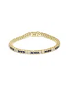 Haus Of Brilliance Colorful Gemstones 14k 6.76 Ct. Tw. Diamond & Sapphire Tennis Bracelet In Gold
