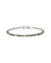 Haus Of Brilliance Colorful Gemstones 18k 0.62 Ct. Tw. Diamond & Sapphire Tennis Bracelet In Silver